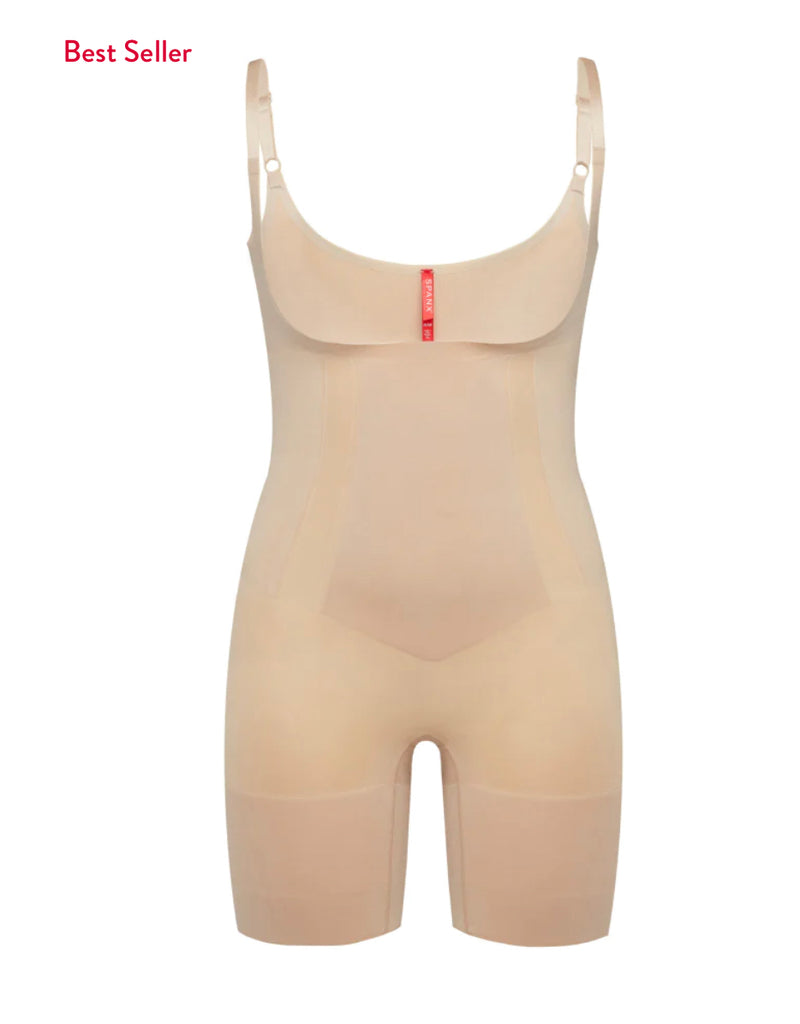 10130R Spanx Open Bust Mid-thigh Bodysuit