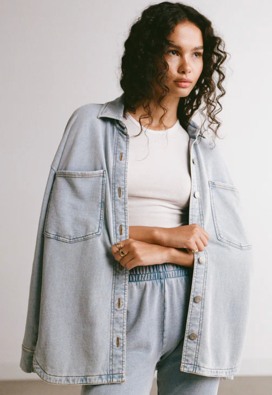 ZJ231161 All day knit denim jacket – Kate and Hale Shop