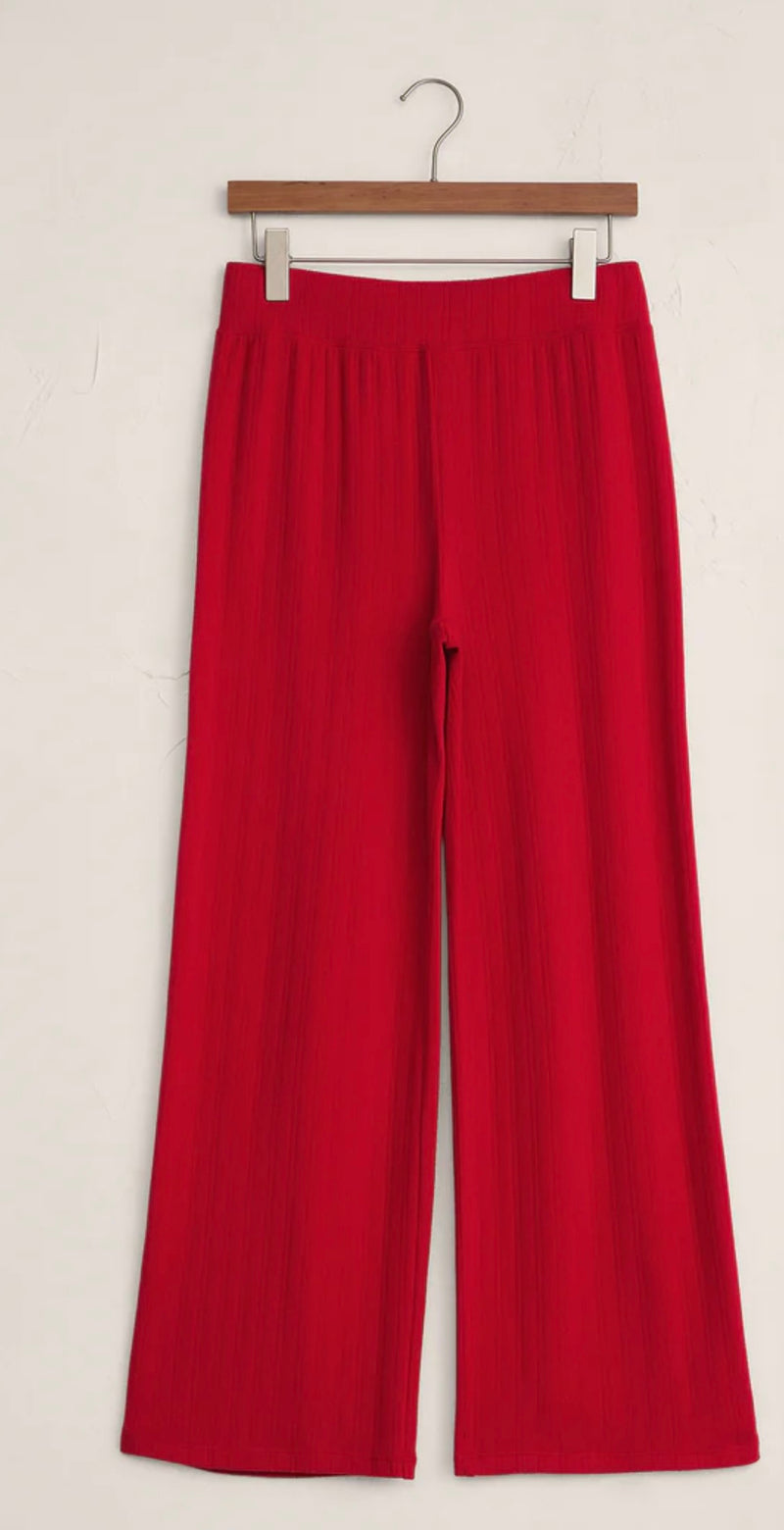 ZLP254743 Luxe Pointelle Pant- Festive Red