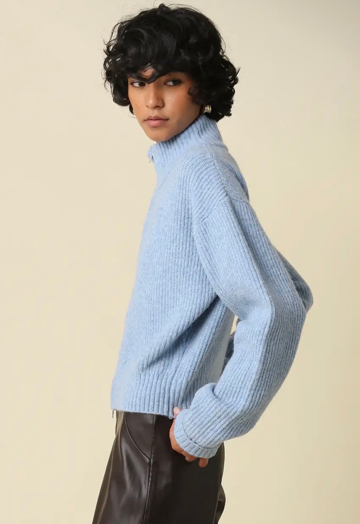 Jalen Zip- Up Mock Neck