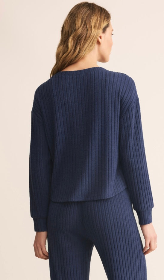 ZLT254774 Elfie Silky Ribbed Long Sleeve Top