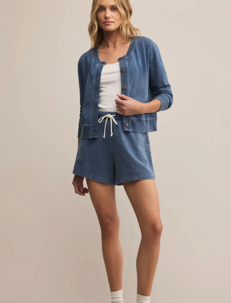 ZT253221 Daily Knit Denim Cardigan Vintage Indigo