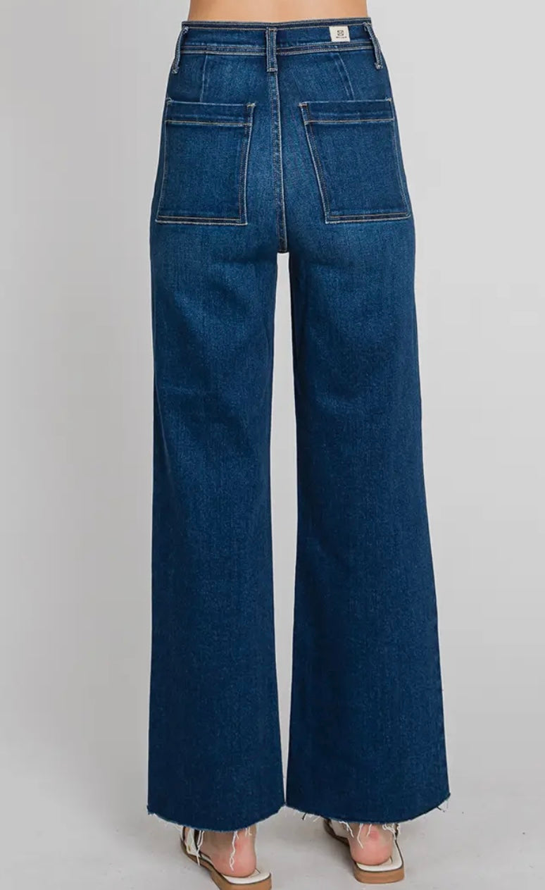 LP242-d Dark Wash Wide Leg Jean