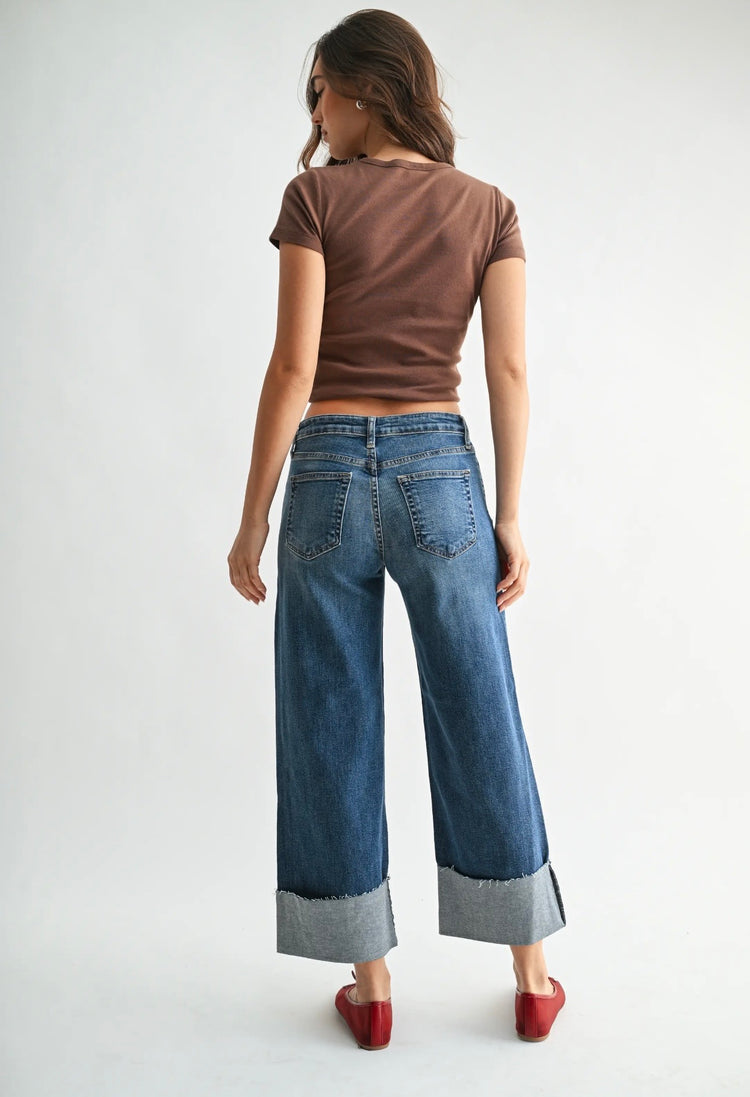 BP600J Scissor Cut Cuffed Wide Leg - Medium