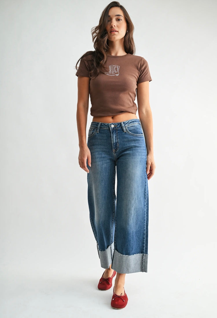 BP600J Scissor Cut Cuffed Wide Leg - Medium
