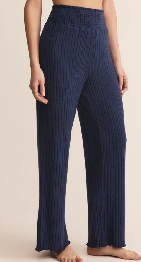 ZLP253824 Dawn Smocked Rib Pant- Blue Sapphire
