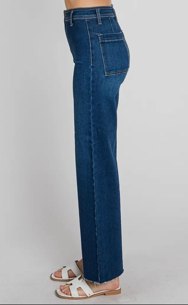LP242-d Dark Wash Wide Leg Jean