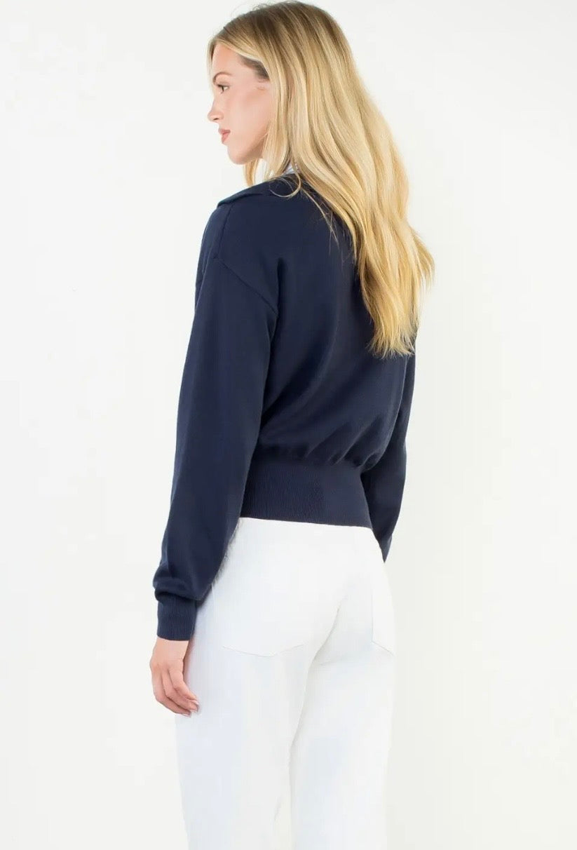 Collared Knit Sweater Top
