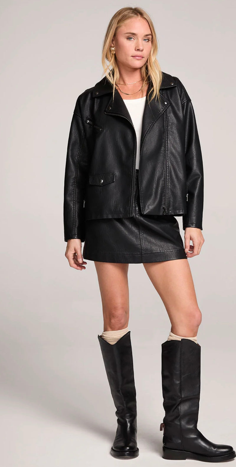 S3777 Morgan Vegan Leather Skirt