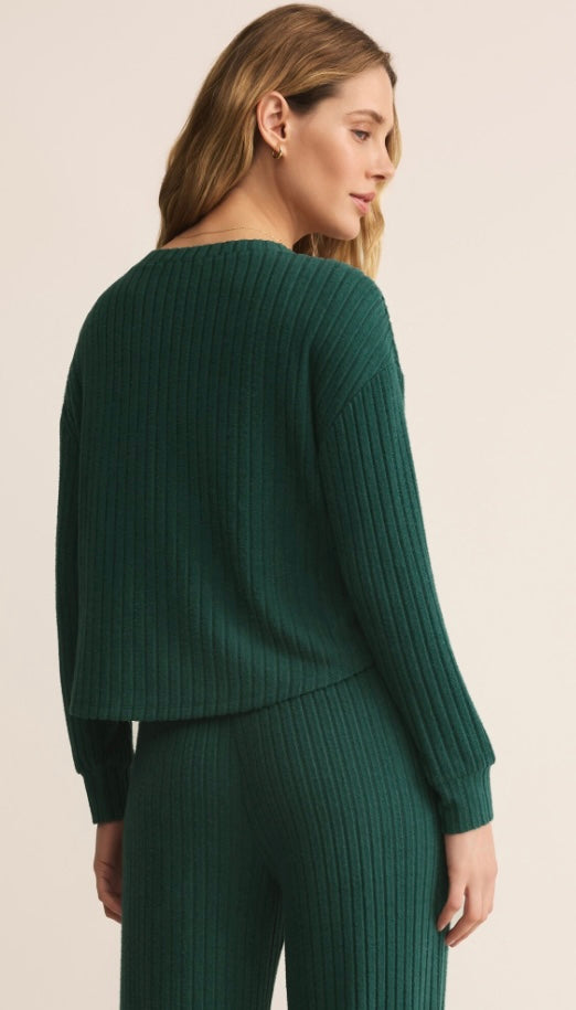ZLT254774 Elfie Silky Ribbed Long Sleeve Top