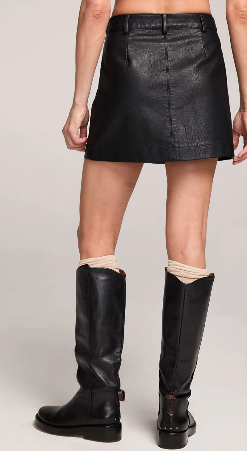 S3777 Morgan Vegan Leather Skirt