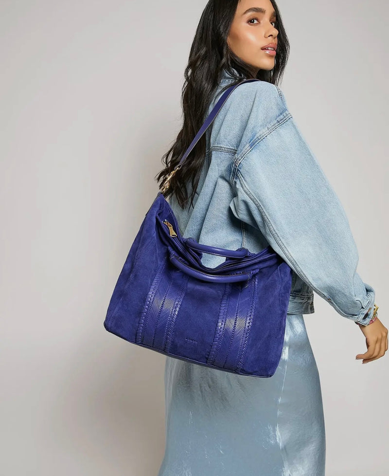 All For Love Convertible Top Zip Tote Dusk Suede