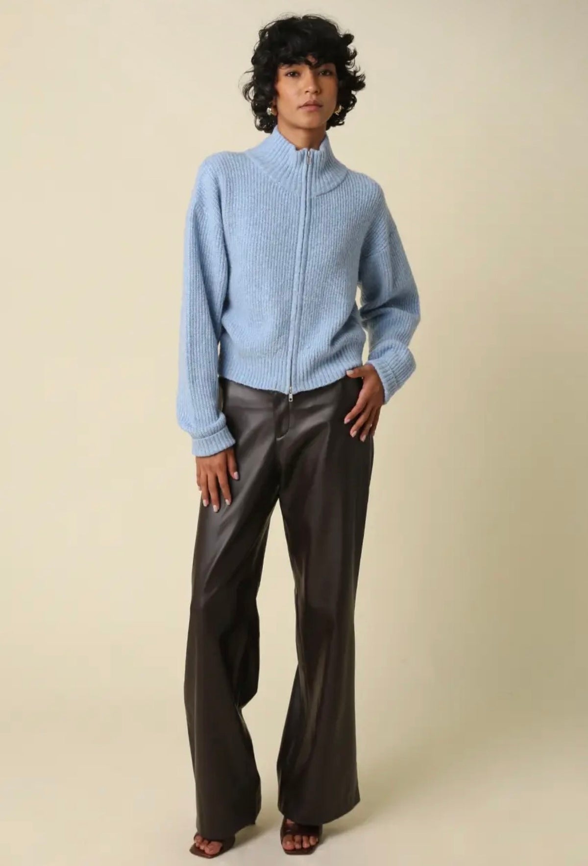 Jalen Zip- Up Mock Neck