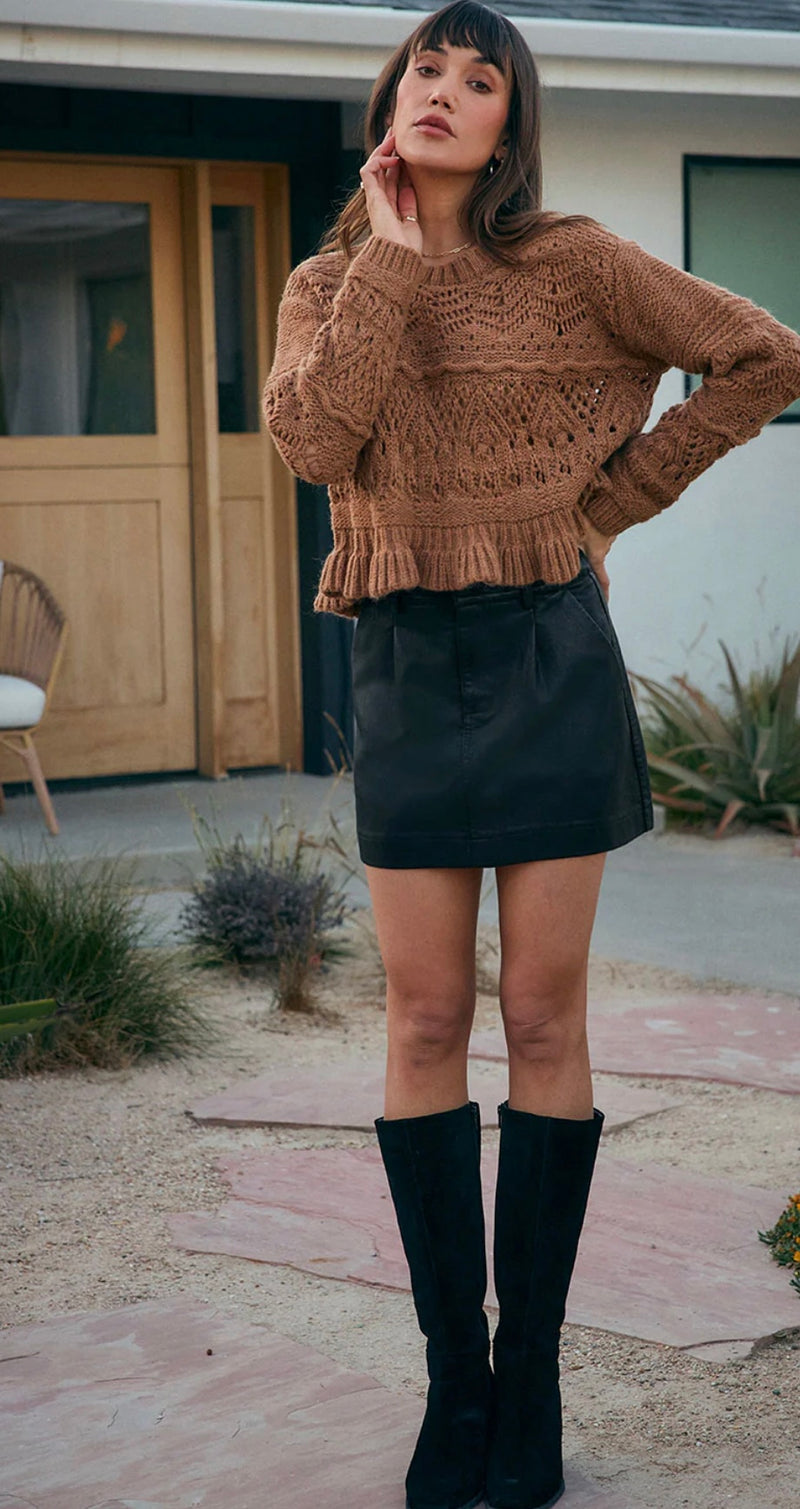 S3777 Morgan Vegan Leather Skirt