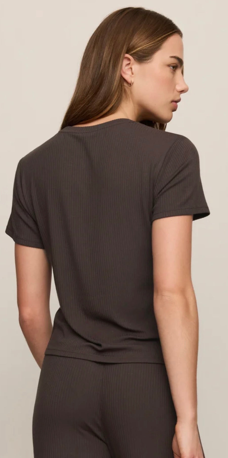 ZLT263470 Just Right Rib LS Top Cocoa Bean