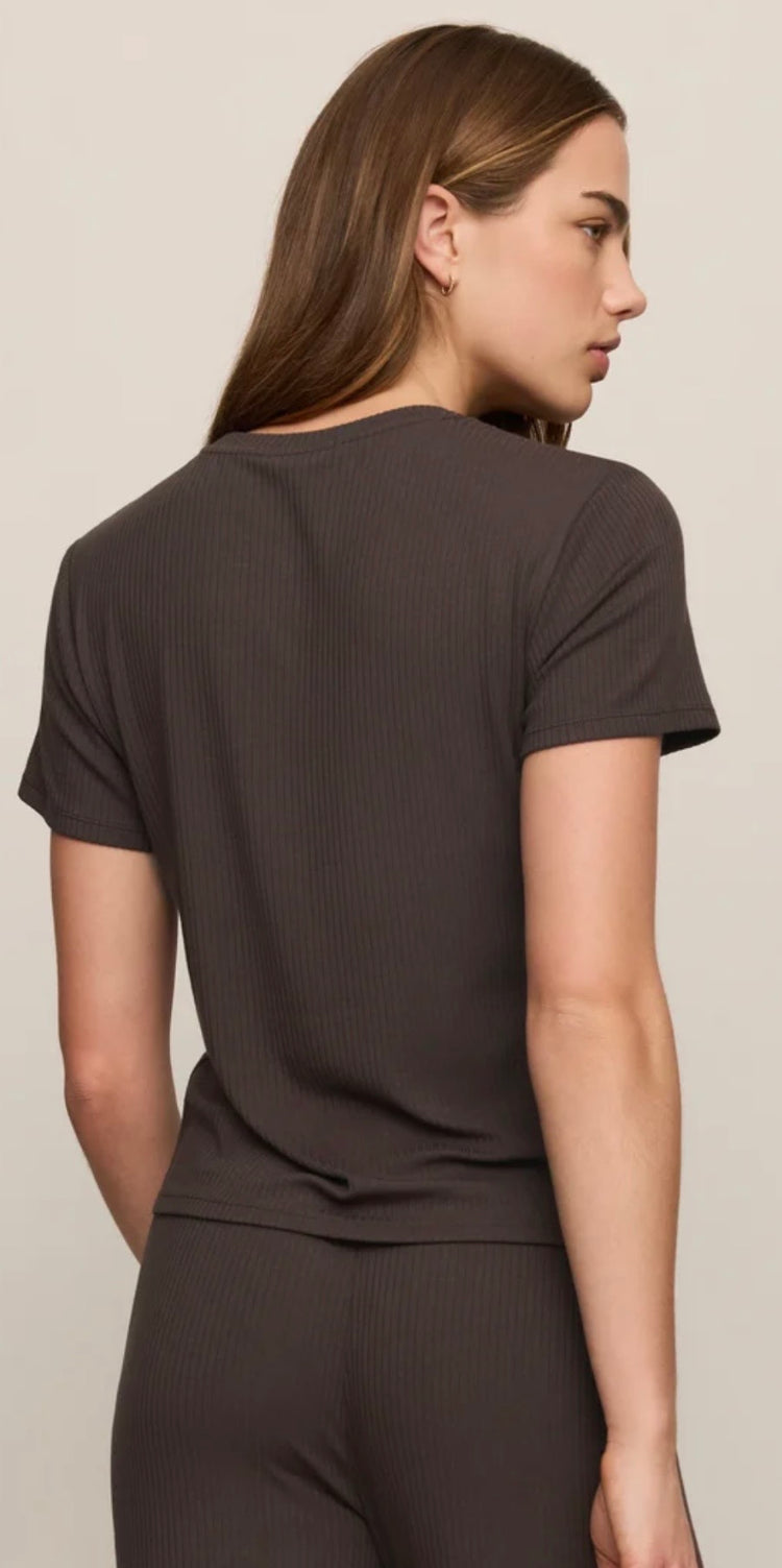 ZLT263470 Just Right Rib LS Top Cocoa Bean