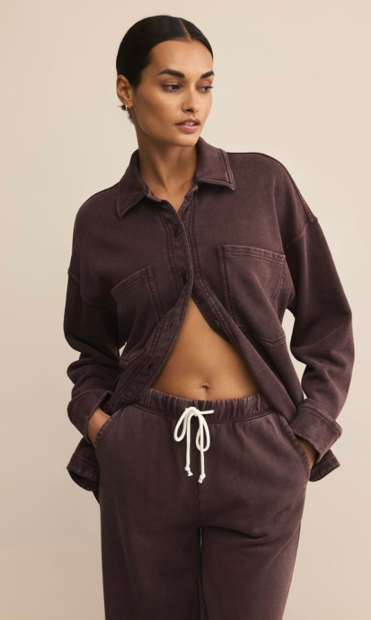 ZP253843 All Day Knit Jacket - Chocolate Cherry