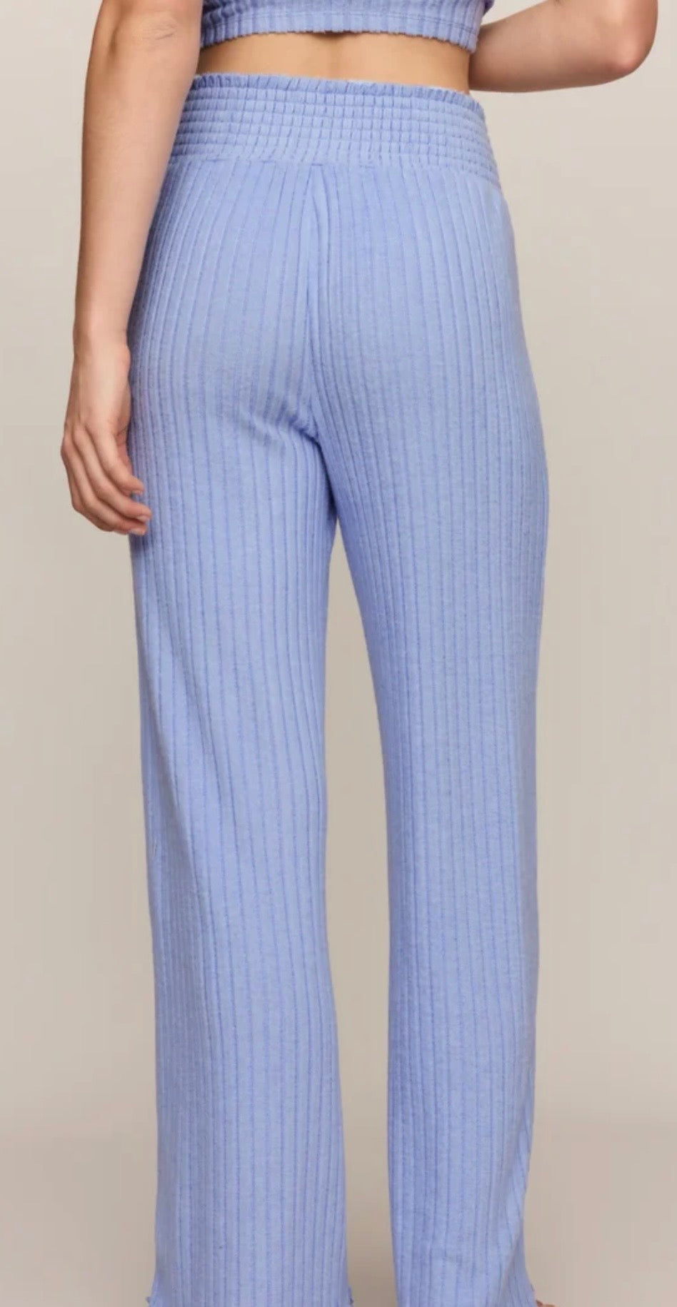Dawn Smocked Rib Pant Crystal Blue