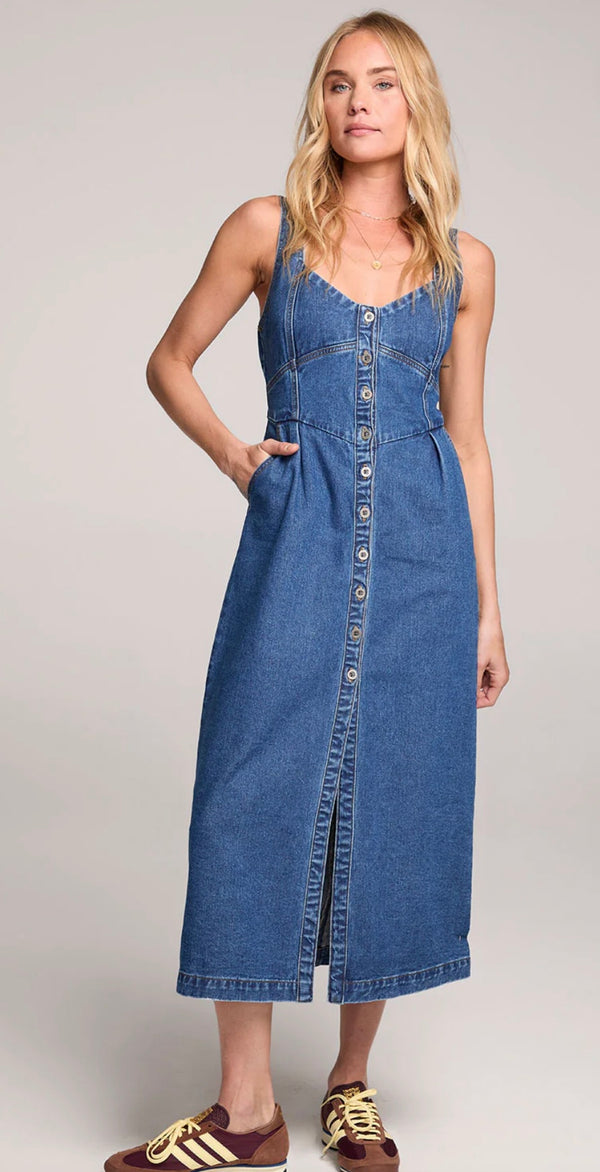 S3717-W699 Casia Denim Mini Dress