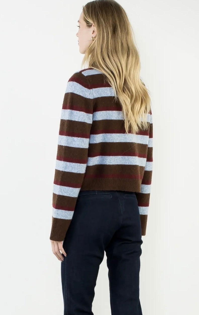 Stripe Button Down Cardigan
