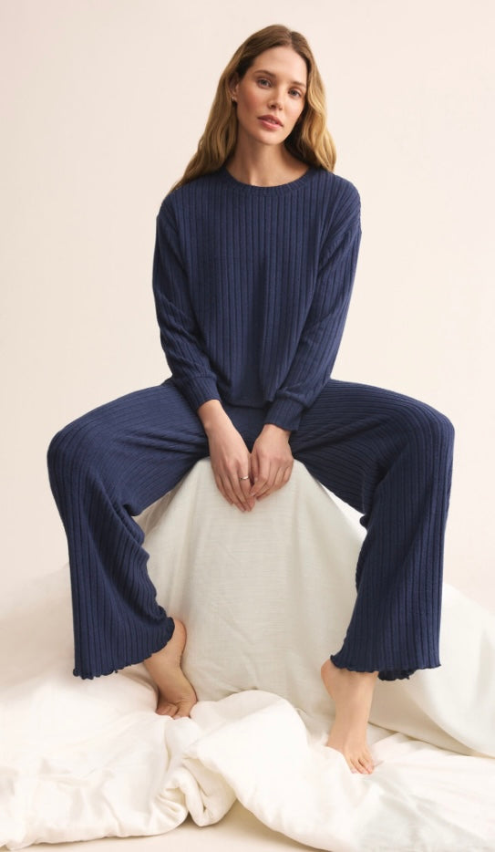 ZLT254774 Elfie Silky Ribbed Long Sleeve Top