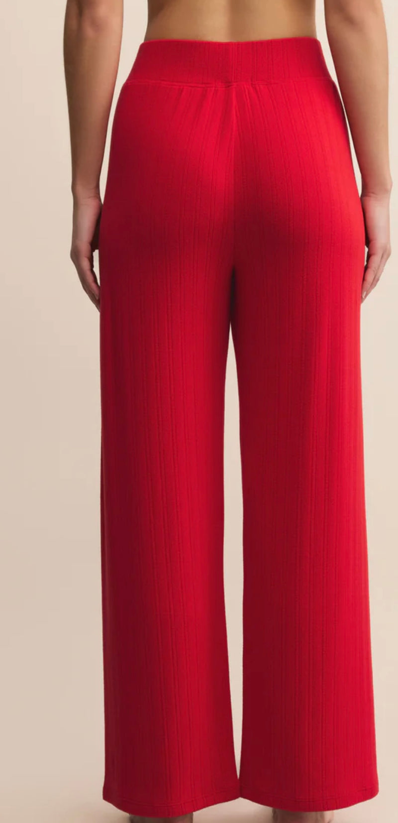 ZLP254743 Luxe Pointelle Pant- Festive Red