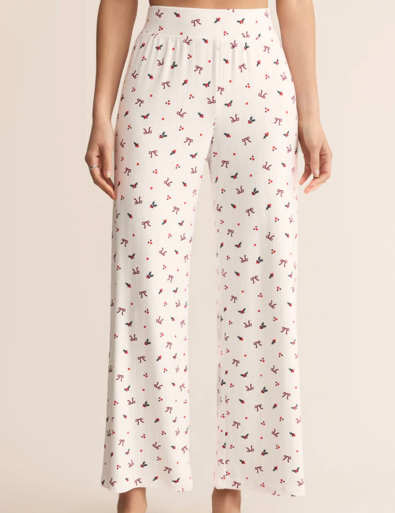 ZLP254741 Luxe Holly Pointelle Pant- White Print