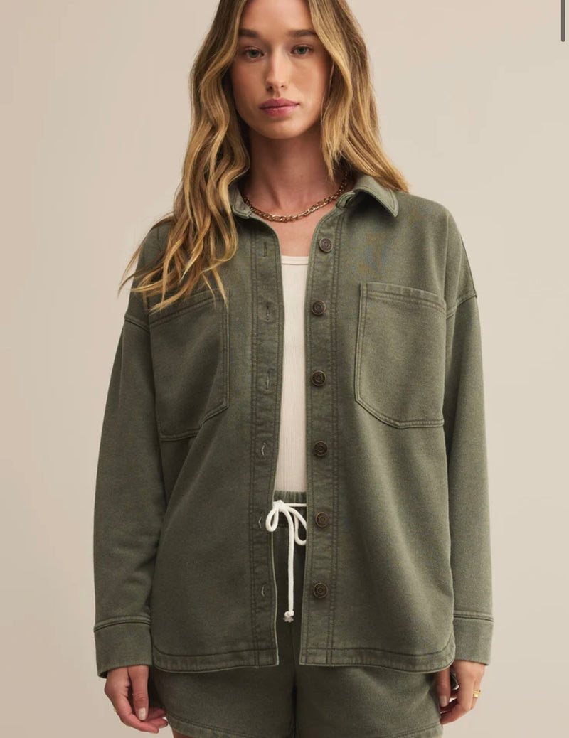ZJ253869 All Day Knit Jacket- Hunter Green