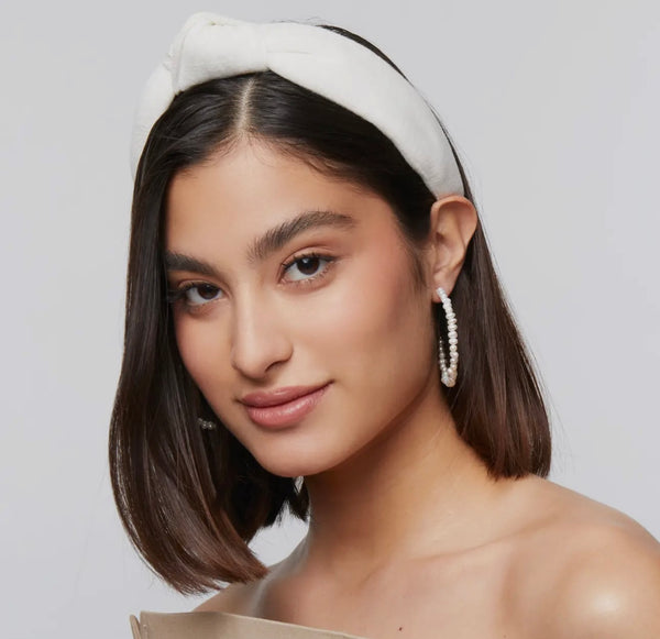 White Linen Headband