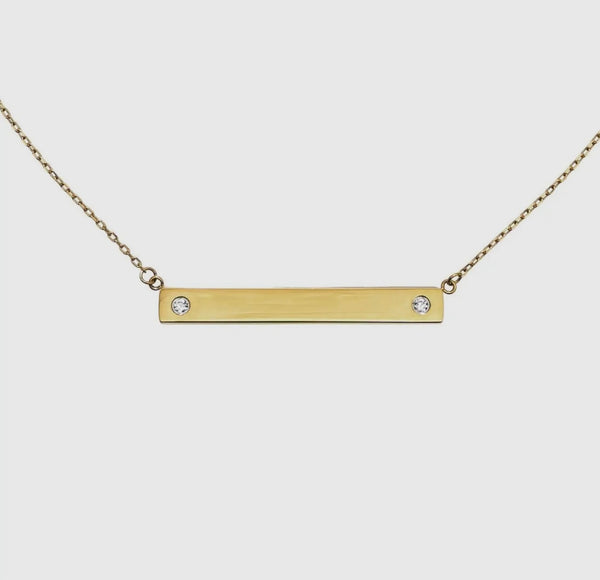 Diamond Bar Necklace