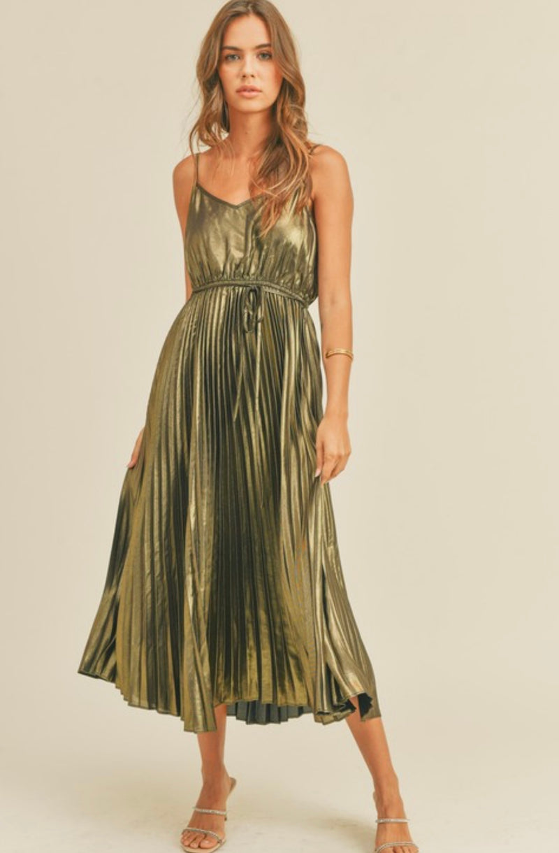 MMD1408 Metallic Midi Dress