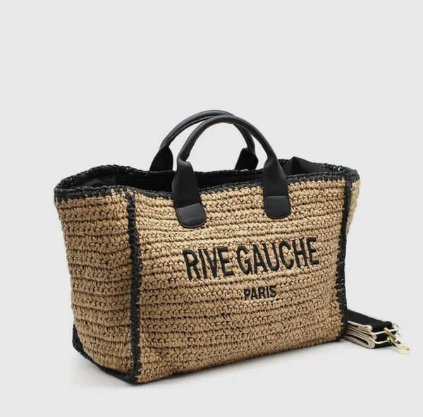 Crochet Rive Gauche Bicolor Woven Tote Bag