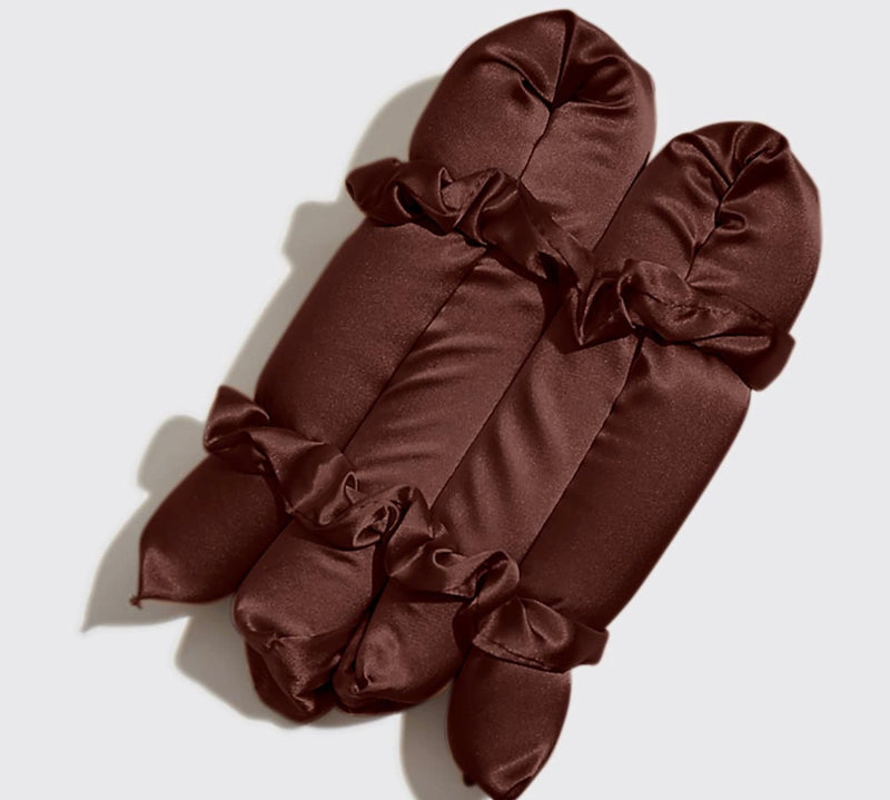 62415 XL satin heatless curling set- chocolate