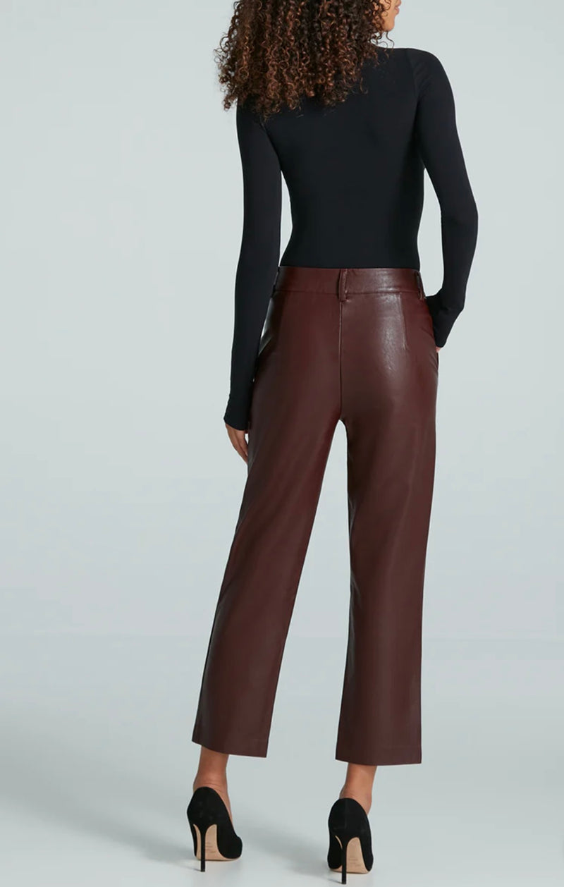 SLG67- Faux Leather 7/8 Trouser Oxblood