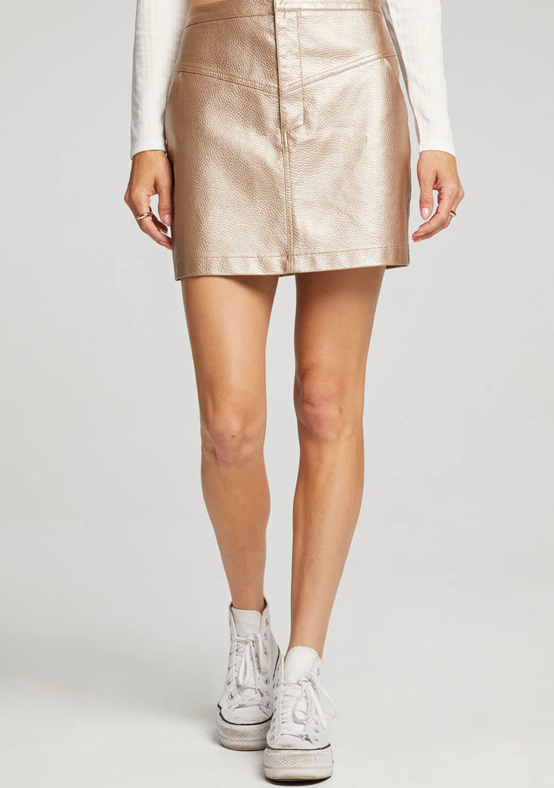 S2980-W580-CHAMP Asteria Champagne Mini Skirt