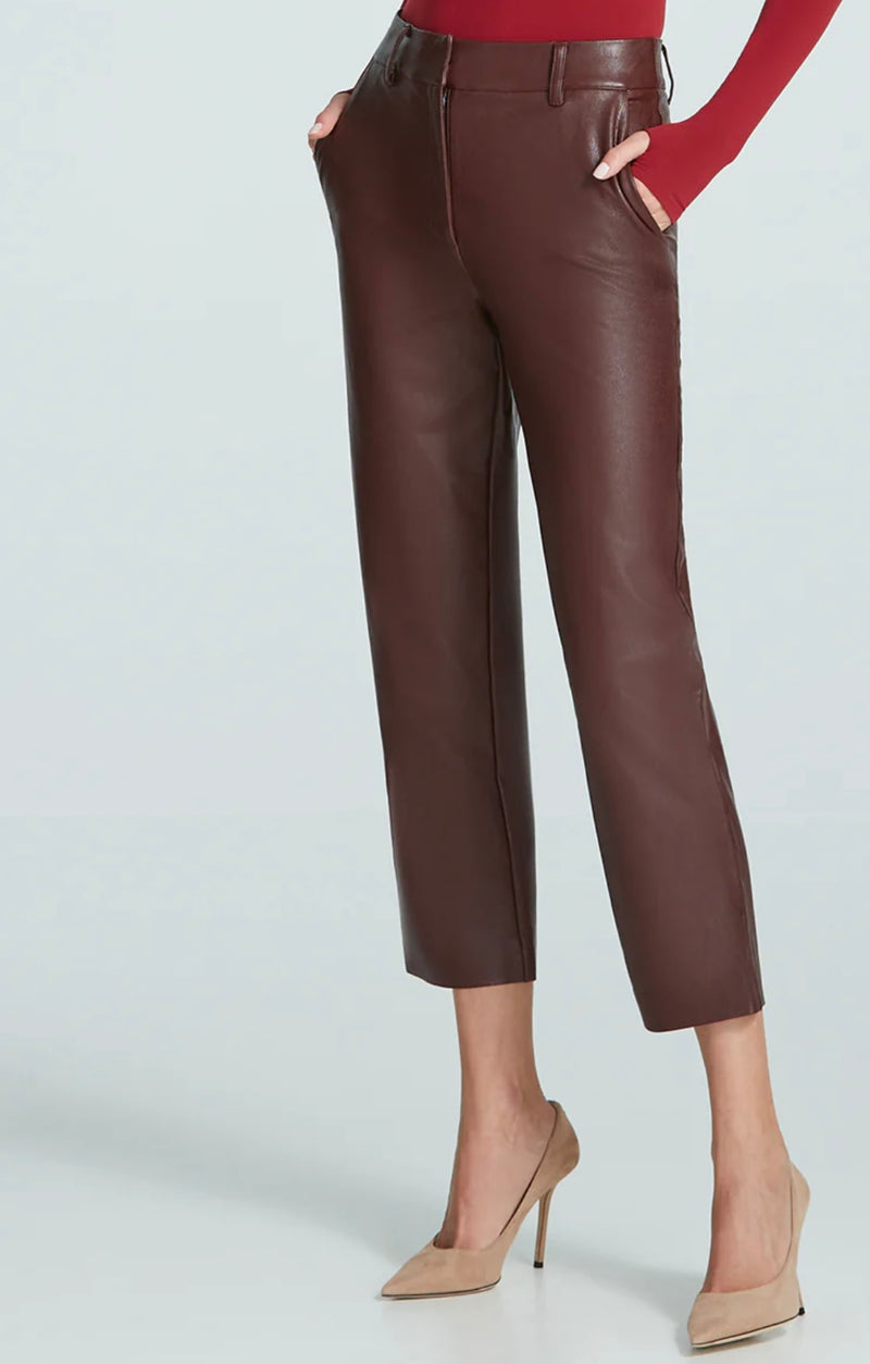 SLG67- Faux Leather 7/8 Trouser Oxblood