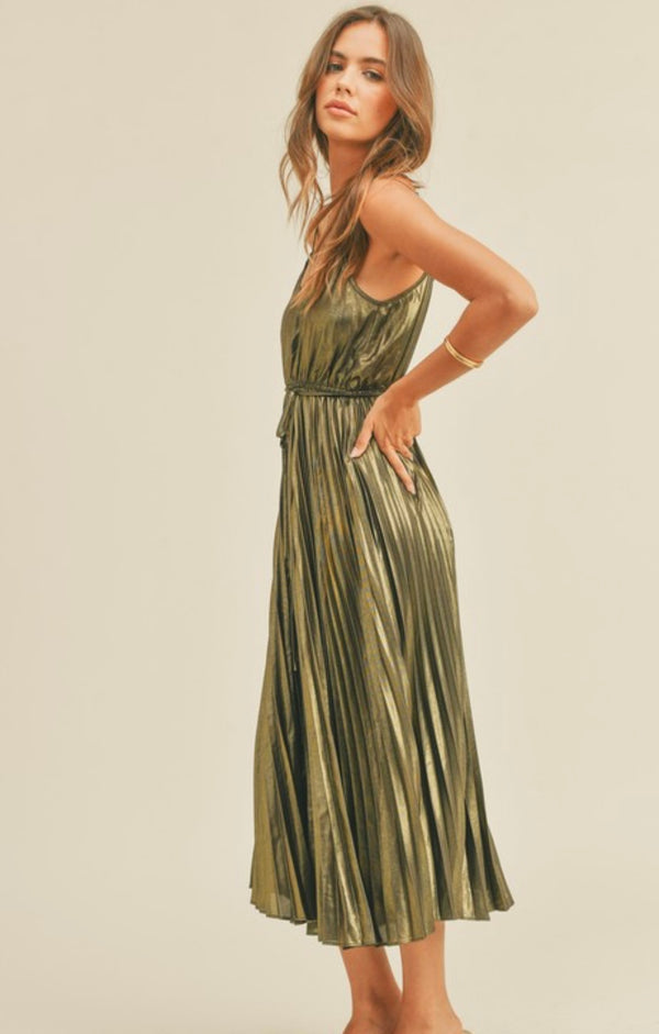 MMD1408 Metallic Midi Dress