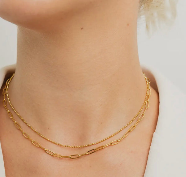 Paperclip Layered Choker