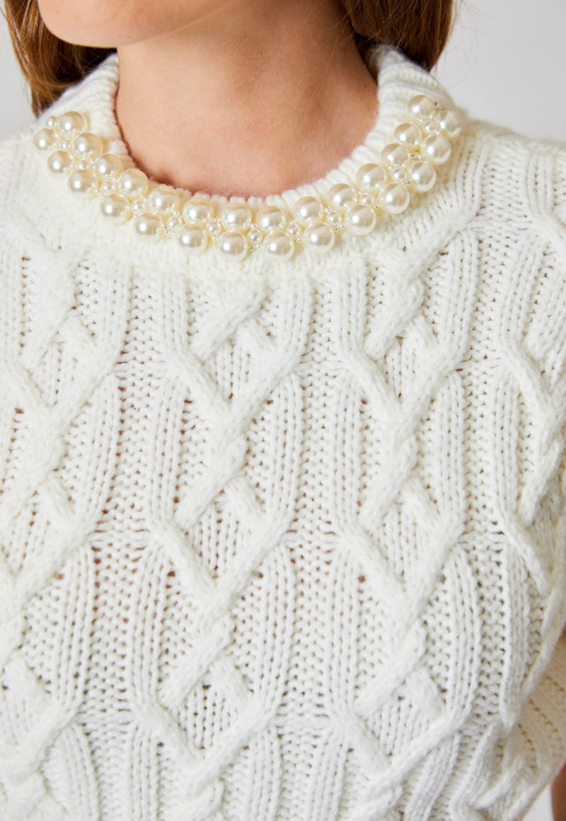 BFS0612022 Pearl Sweater Winter White