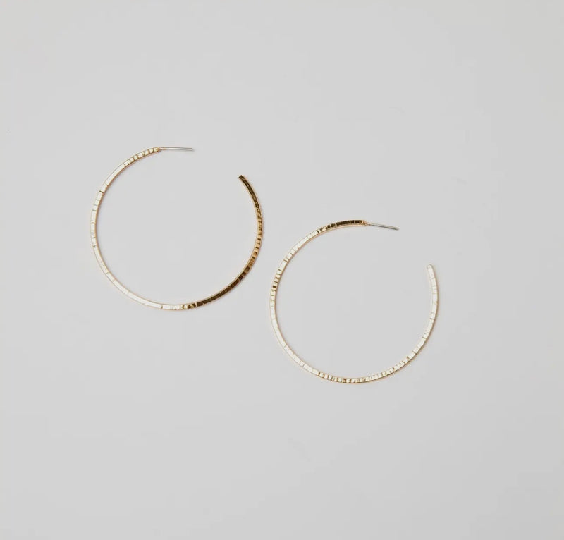 170 Thin Hammered Hoop Earrings