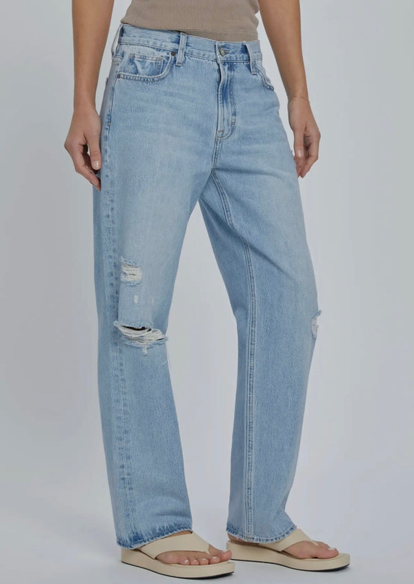 HD1424BR-LT -Light Wash Classic Distressed
Relaxed Boyfriend Jeans