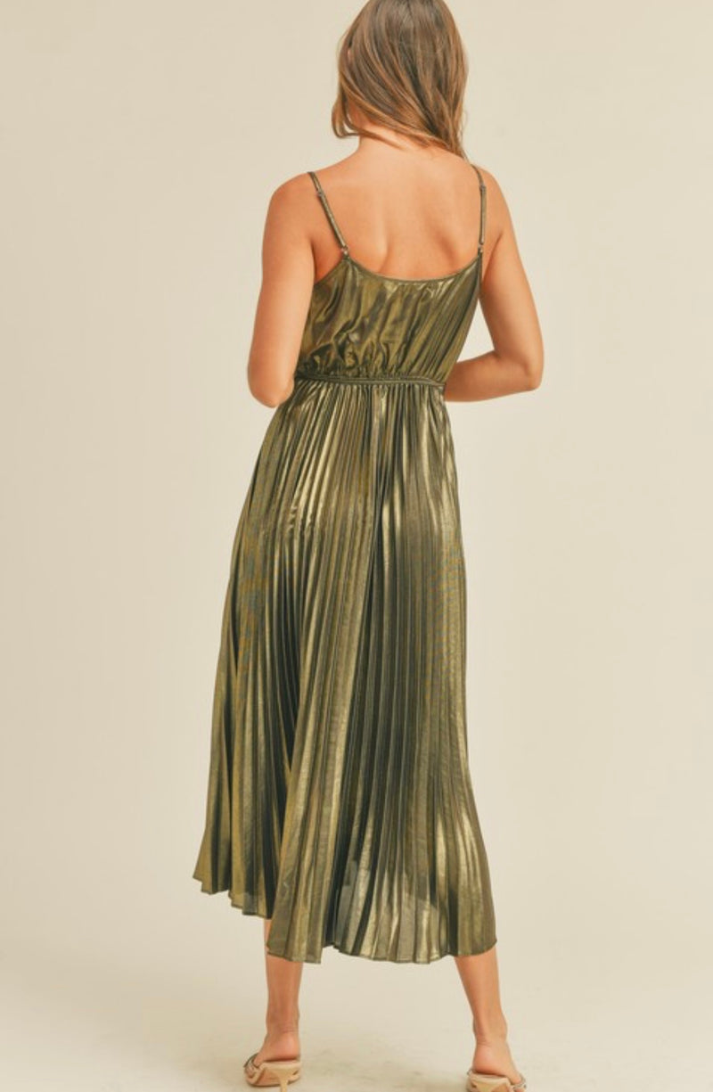 MMD1408 Metallic Midi Dress