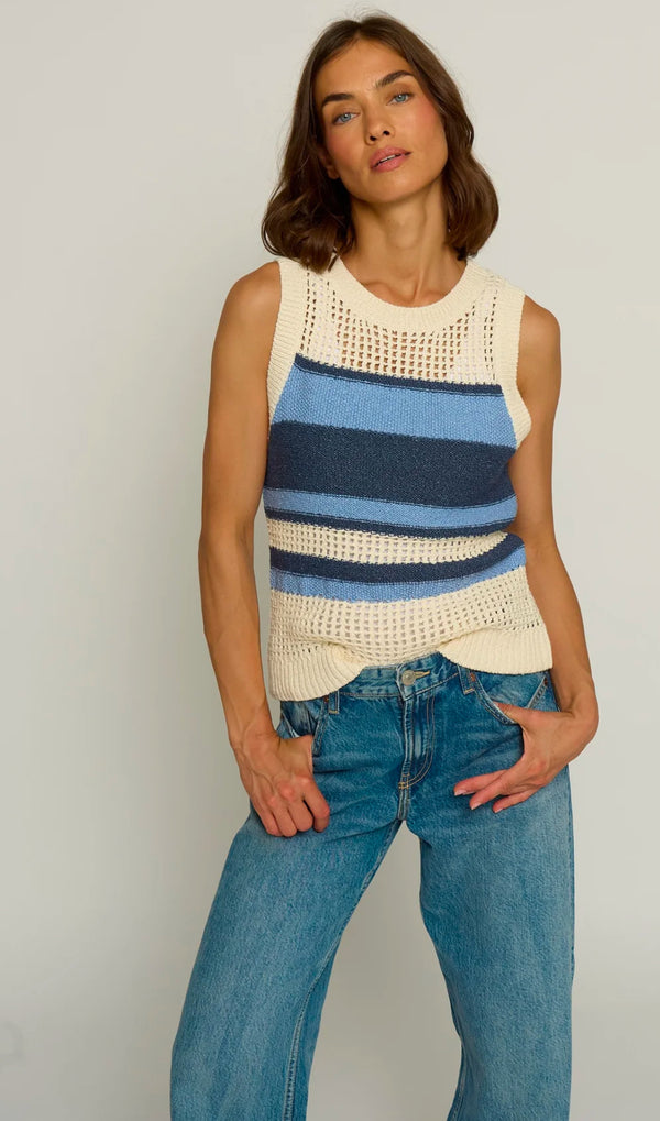 CS25-1899s Textured Stripe Tank