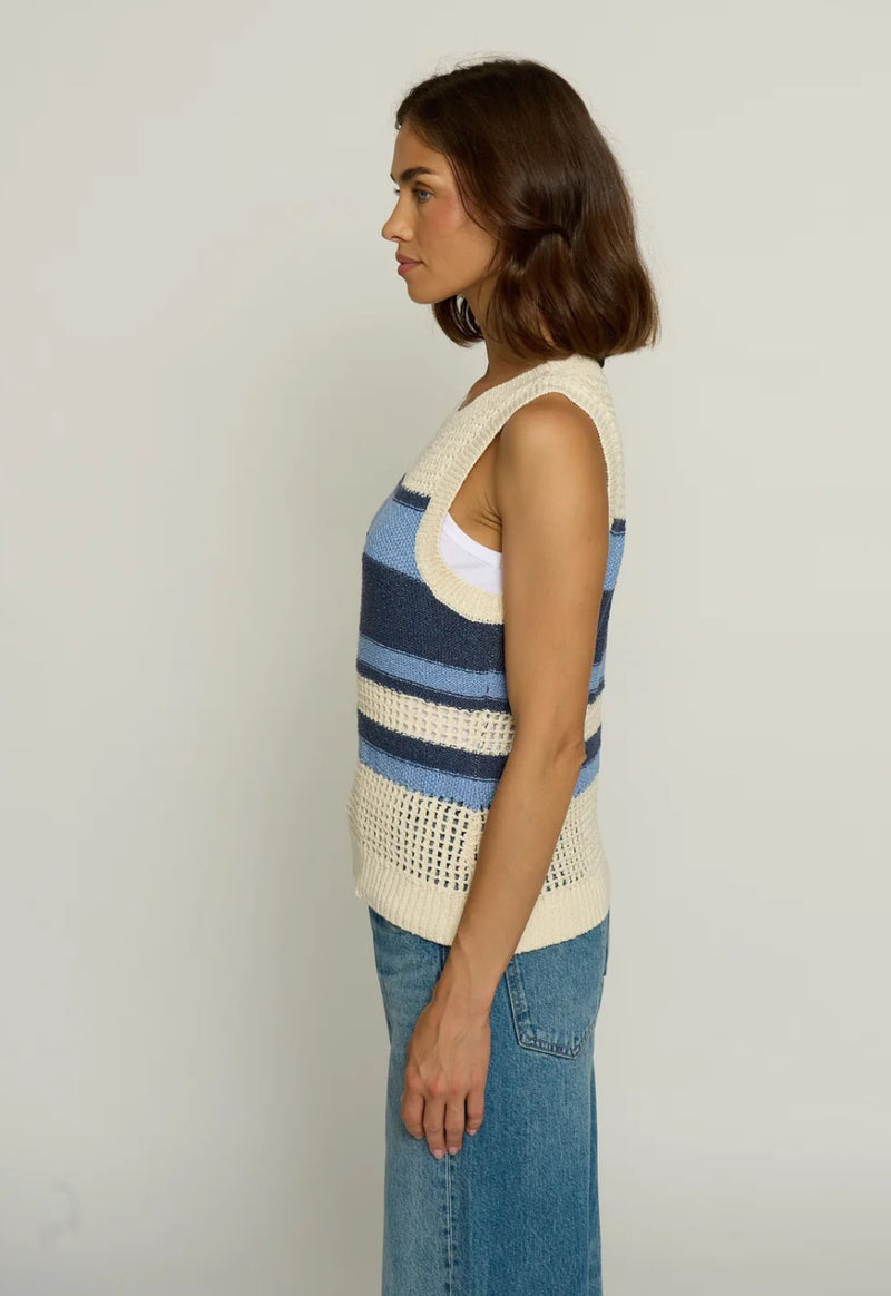 CS25-1899s Textured Stripe Tank