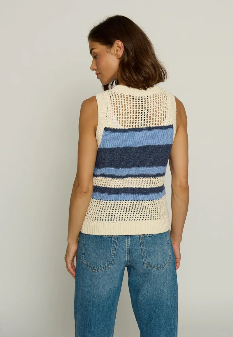 CS25-1899s Textured Stripe Tank