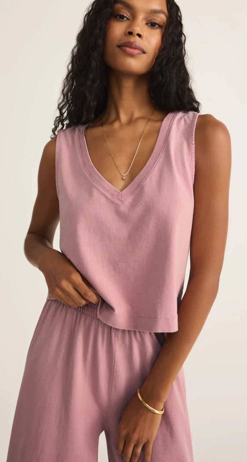 ZT242656 Sloane V-Neck Top - PInk Smoke