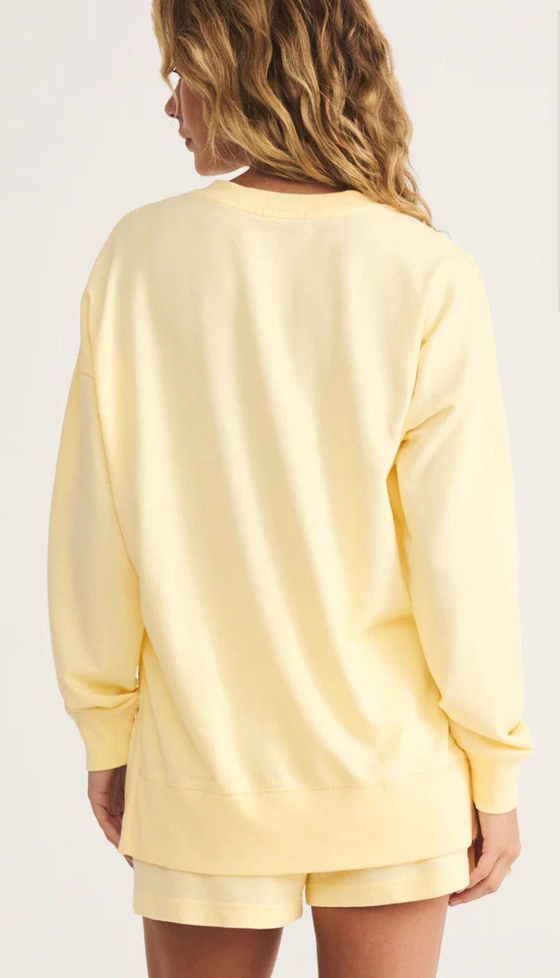 ZT231332 Modern V-Neck Weekender Sweatshirt - Mellow Yellow