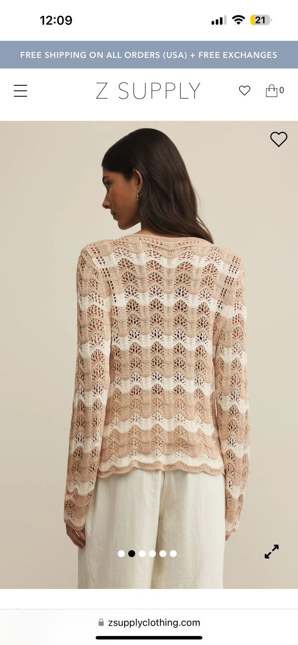 ZW252698 Azura Stripe Crochet Sweater