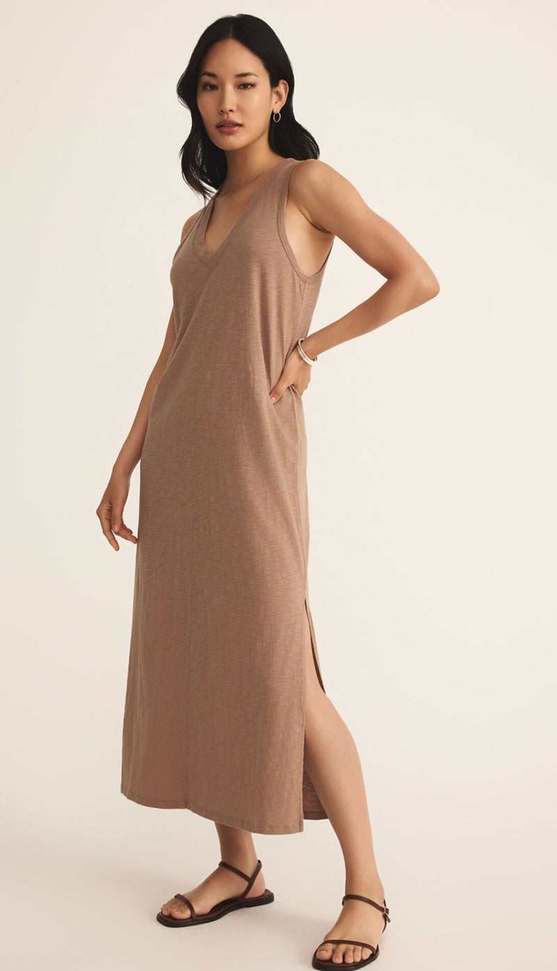 ZD251306 Palisades Midi Dress- Iced Coffee