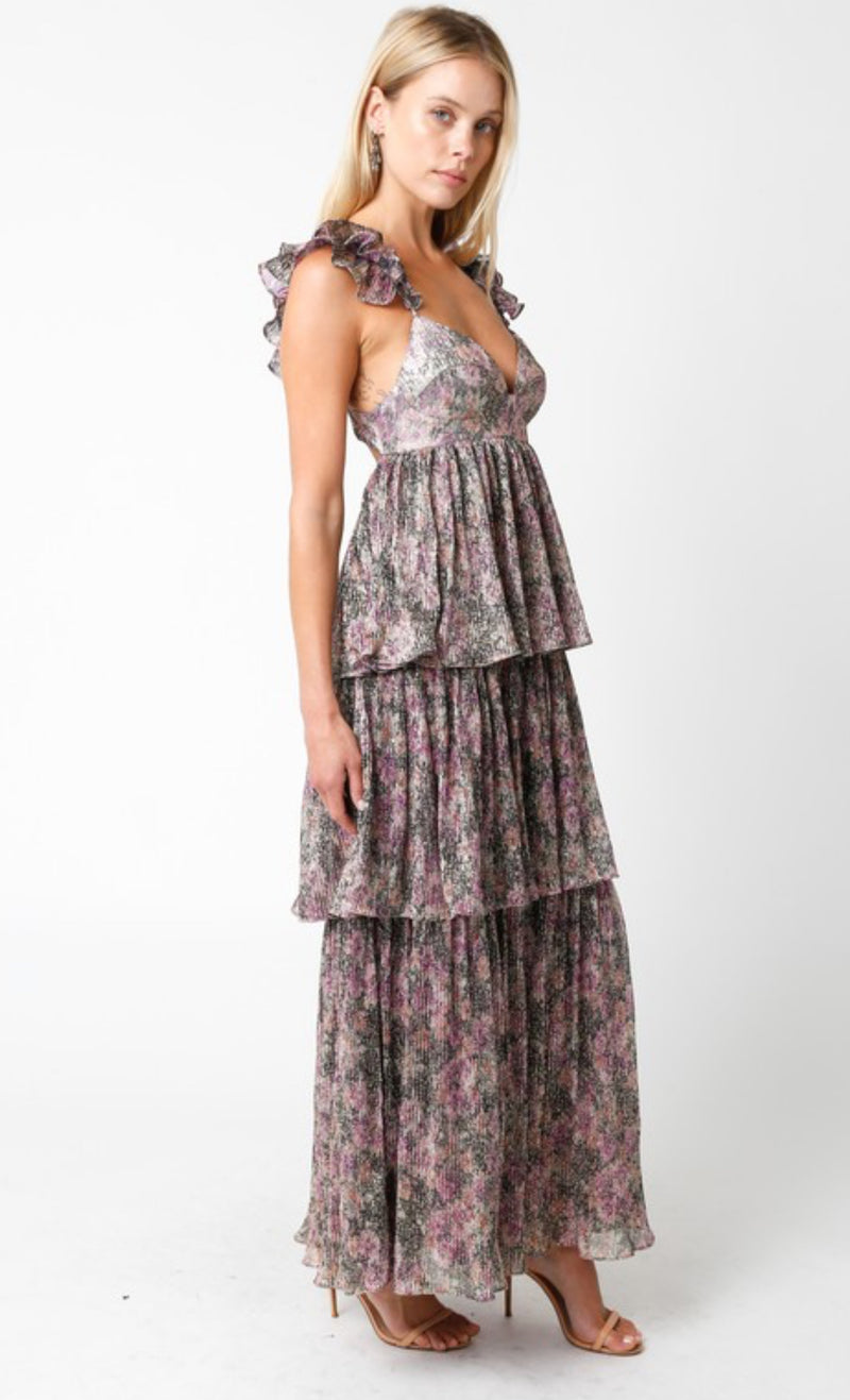 2305-51ldz Gwen Metallic Maxi Dress